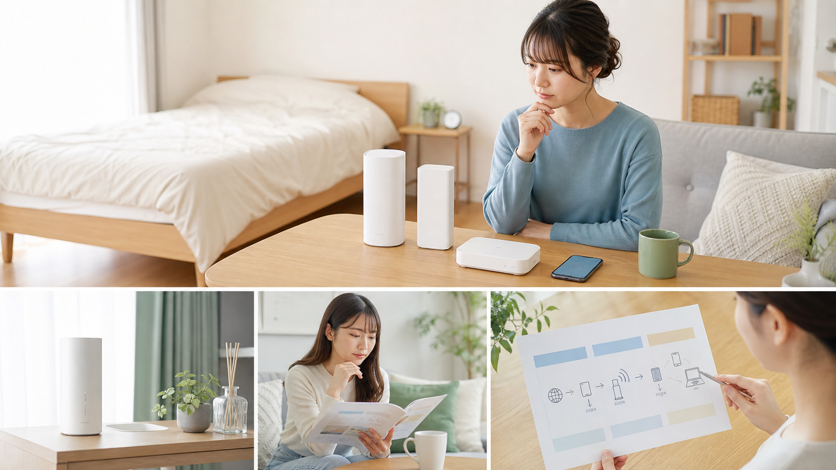 一人暮らしのネット回線おすすめ｜工事不要ですぐ使える順に紹介 まず物件のネット設備を確認する（無料ネット付き/光対応/未対応の3パターン） 解説イメージ