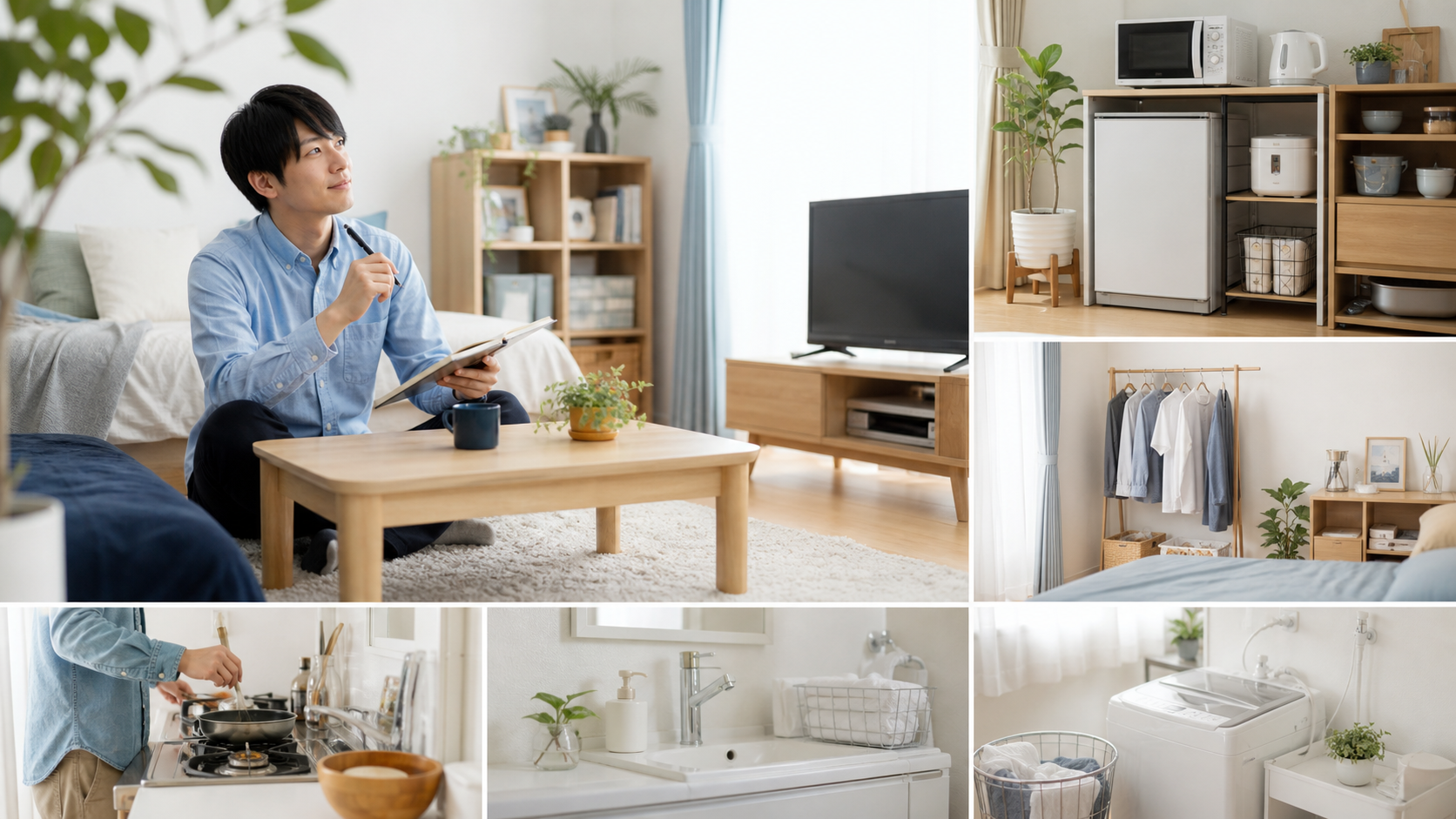一人暮らしの家具家電リスト｜最初に買う物・後でいい物・要らない物 最初に買う物リスト（入居初日〜3日） 解説イメージ