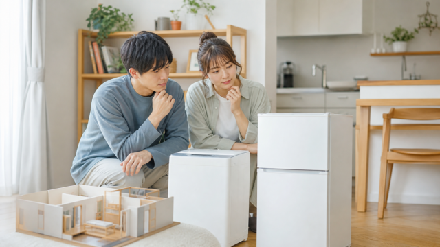 二人暮らしの家電サイズ早見表｜冷蔵庫・洗濯機は何Lが正解？ アイキャッチ画像